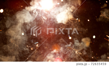Fireworks background with blurred lights 72635459