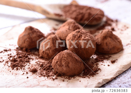 Chocolate candy  - belgian truffles 72636383