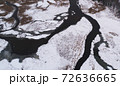 Aerial landscape of natural river in winter 72636665