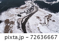 Aerial landscape of natural river in winter 72636667
