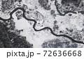 Aerial landscape of natural river in winter 72636668