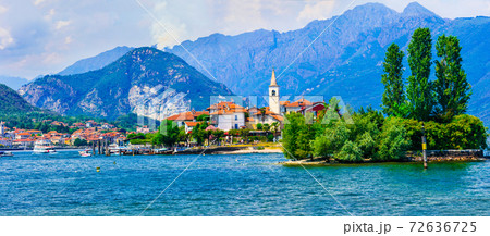 Beautiful romanic lake Lago Maggiore - "Isola dei pescatori", Italy 72636725