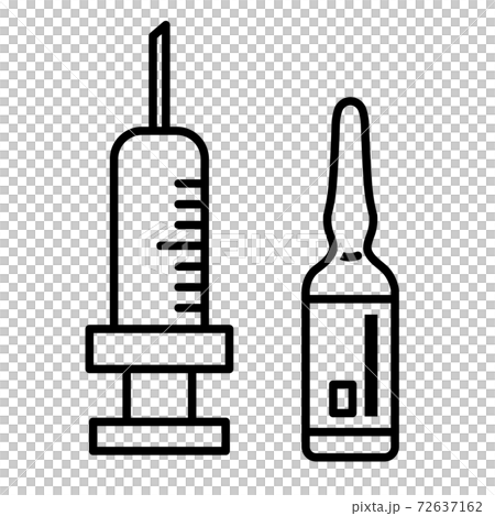 注射器とアンプル注射剤のアイコンのイラスト素材