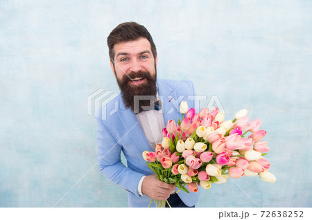In great mood. bride groom at wedding party. bearded man 72638252