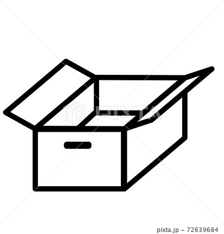 開いた段ボール箱のアイコンイラストのイラスト素材