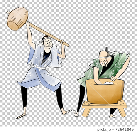 餅つきをする男性のイラスト 餅つきをする男性のイラスト 72641849