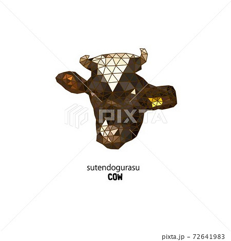 デコボコしたリアルな牛 ステンドグラス風のイラスト素材