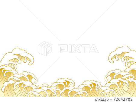 和風の波のイメージイラストのイラスト素材