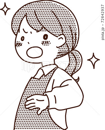 主婦・女性保育士　モノクロコミック風 72642937