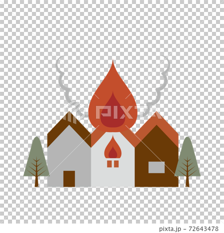 火事になったイメージのイラスト 72643478
