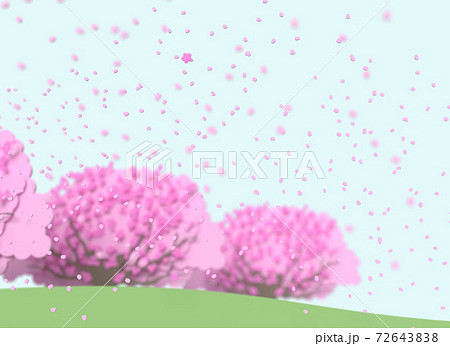 桜並木と花吹雪 春のイメージ背景素材のイラスト素材