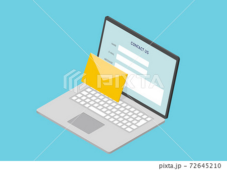 問い合せ・メールフォームのイラスト素材 72645210