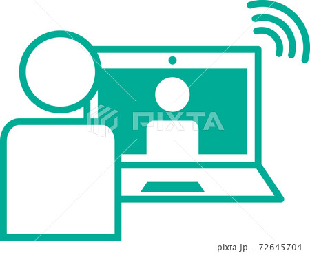 リモート（テレワーク）のイメージイラストアイコン 72645704
