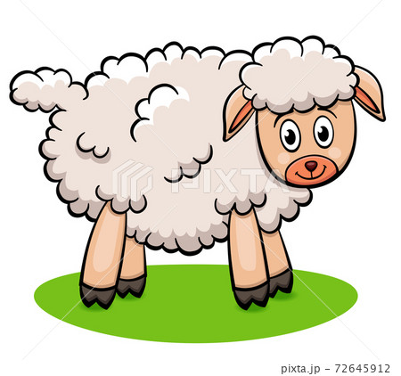 Vector farm lamb cartoon illustration 72645912