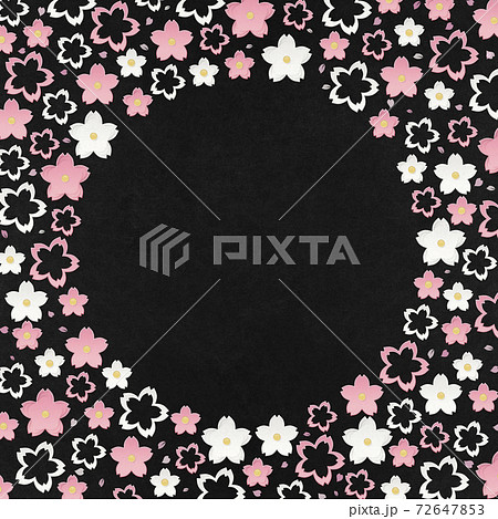 桜のフレーム-和紙-和素材-花 桜のフレーム-和紙-和素材-花 72647853
