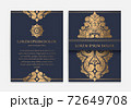 Vintage greeting card design. Luxury vector ornament template. Great for invitation, flyer, menu, brochure, postcard, background, wallpaper, decoration, packaging or any desired idea. 72649708