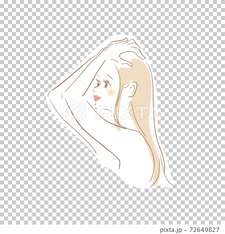 一個用梳子修剪頭髮的女人 一個用梳子修剪頭髮的女人 72649827