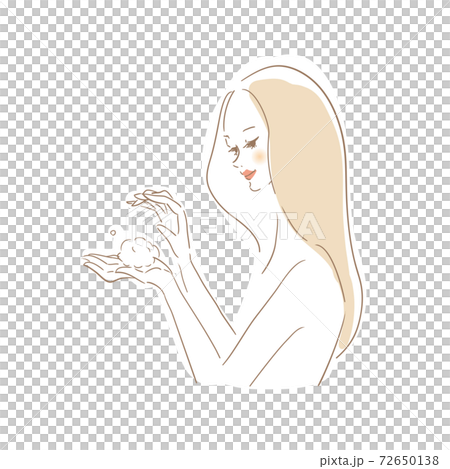 ヘアケアする美しい女性 ヘアケアする美しい女性 72650138