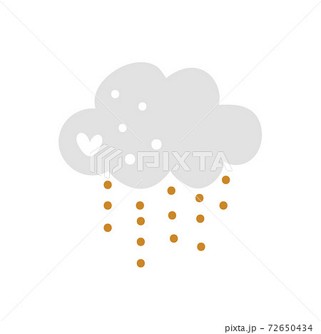 Vector cartoon illustration with cute sleeping cloud and rain of hearts. Scandinavian style nursery art. Valentines Day card Vector cartoon illustration with cute sleeping cloud and rain of hearts. Scandinavian style nursery art. Valentines Day card 72650434