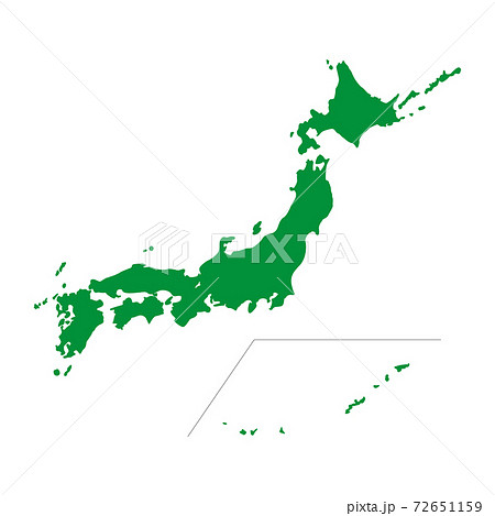 日本地図　緑色 72651159