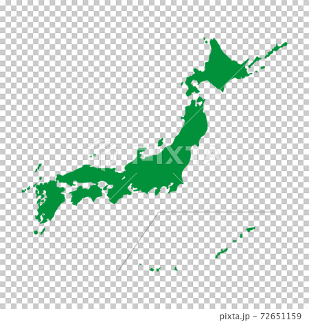 日本地図　緑色 72651159
