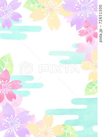 水彩で描いた和風の桜の背景 72651300