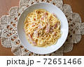 お家時間に手料理のカルボナーラ(パスタ) 72651466