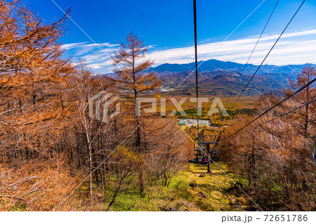 （山梨県）清里テラスリフトから望む山並み 72651786