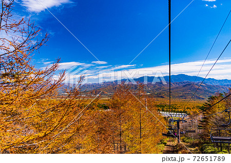 (山梨県)清里テラスリフトから望む山並み (山梨県)清里テラスリフトから望む山並み 72651789