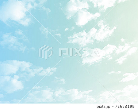 青空と雲のバナー 背景 リアルのイラスト素材