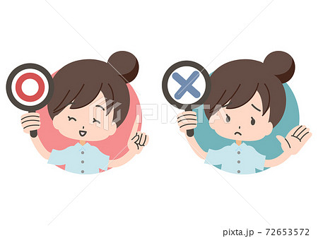 医療関係者のOKサインとNOサインセット 医療関係者のOKサインとNOサインセット 72653572