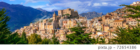 Beautiful mountain village Caccamo in Sicily, Italy 72654386