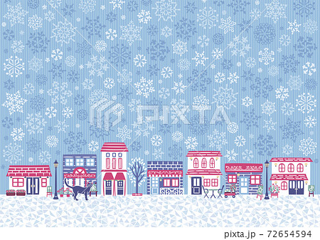 冬の雪の街並み 72654594