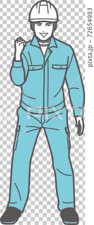 男性，有膽量的頭盔（全身）⑤ 72654983