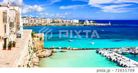 Otranto - beautiful coastal town in Puglia with turquoise sea. Italian summer holidays 72655709