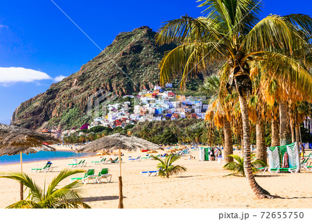 Best beaches of Tenerife - Las Teresitas near Santa Cruz. Canary islands Best beaches of Tenerife - Las Teresitas near Santa Cruz. Canary islands 72655750