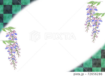 年賀状　市松模様　藤の花　文字入力　テンプレート　他のバリエーションあります 72656286