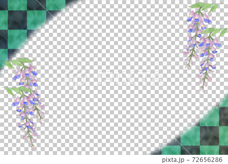 年賀状　市松模様　藤の花　文字入力　テンプレート　他のバリエーションあります 72656286
