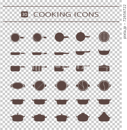 キッチン用品イラストアイコンセット シルエット キッチン用品イラストアイコンセット シルエット 72656722