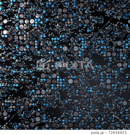 Data technology abstract futuristic illustration . Dots and lines on dark background. 3D 72656923