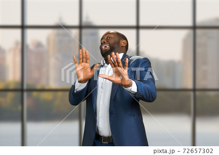 Business man put his hands forward. Business man put his hands forward. 72657302