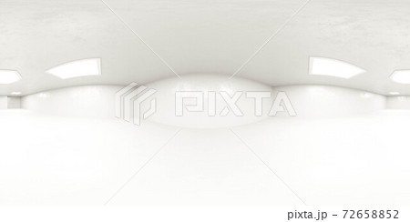 abstract minimalistic design white room with lights 360 degree panorama with equi rectangular projection 3d render illustration 72658852
