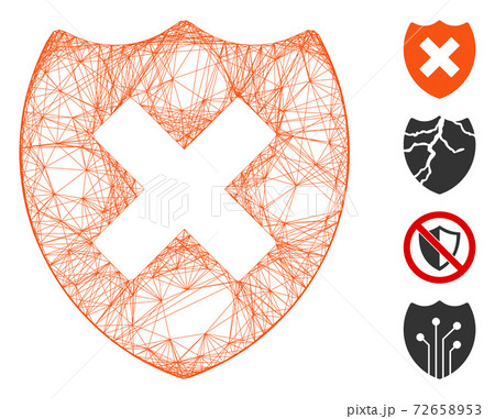 Linear Security Shield Fail Vector Meshのイラスト素材