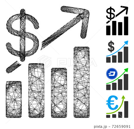 Hatched Price Growth Chart Vector Mesh 72659091