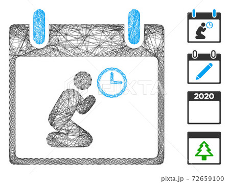 Hatched Pray Time Calendar Day Vector Mesh 72659100