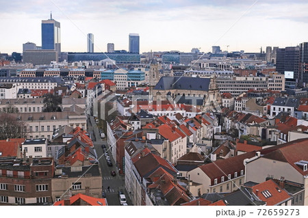 Streets and rooftops of Brussels 72659273