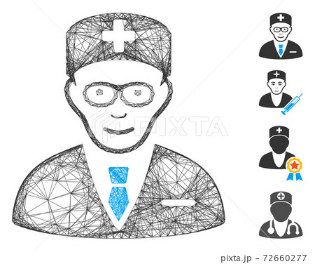 Linear Head Physician Vector Mesh Linear Head Physician Vector Mesh 72660277