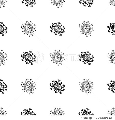 Seamless pattern of coronavirus microbes....のイラスト素材 [72660938] - PIXTA