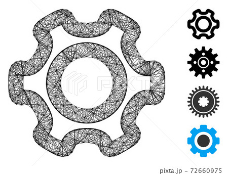 Network Cog Vector Mesh 72660975