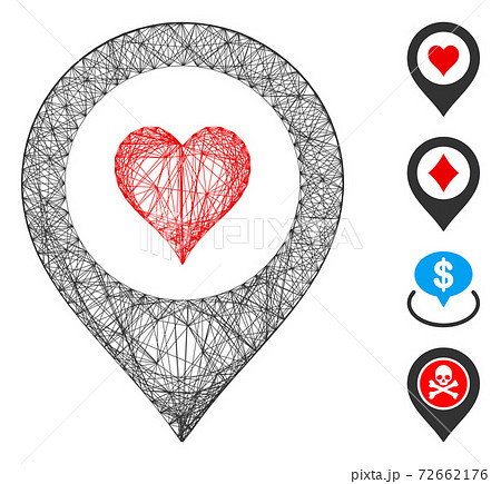 Hatched Casino Map Marker Vector Mesh 72662176